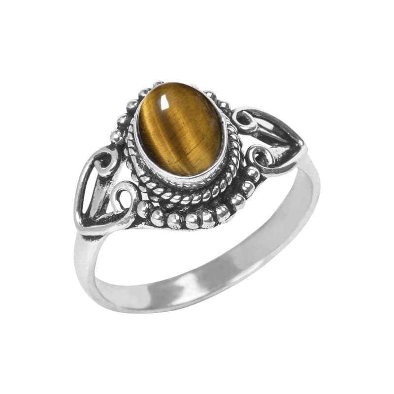 ZoovilaneTiger Eye Stone Ring, Silver Ring, Silver Overlay Handmade Ring, Bohemian Jewelry, Silver Ring For Women Girls Size US 8, Christmas Gift, Anniversary Gift, Gift For Her Ring Size 8