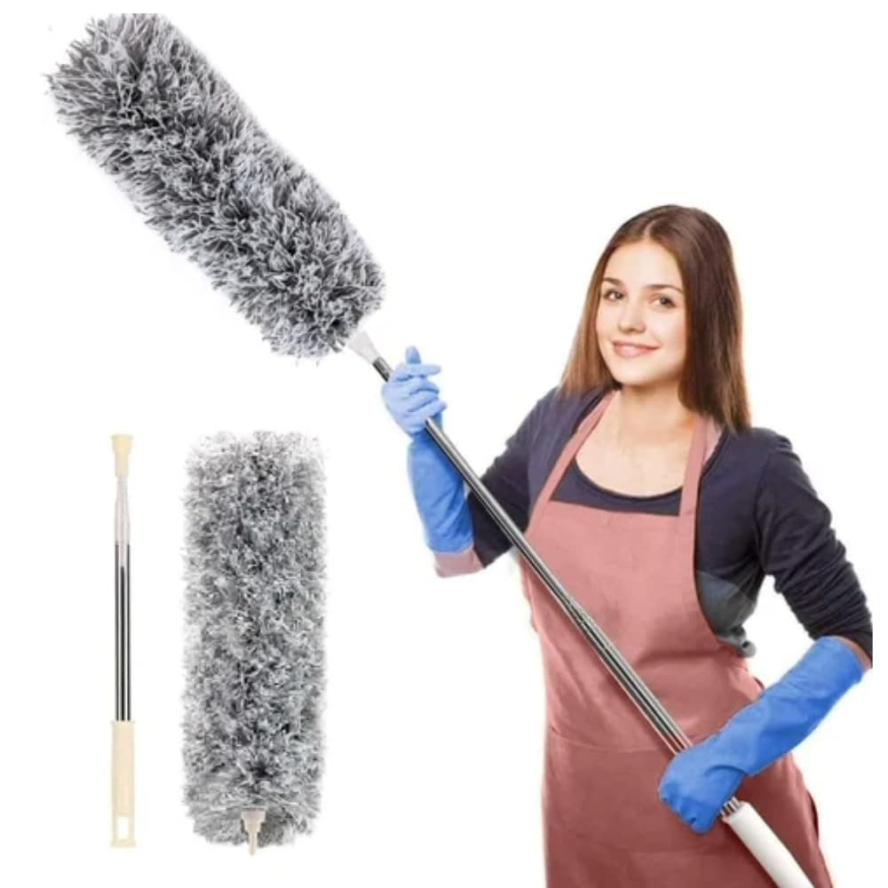 Microfiber Duster Mop Broom for Home Ceiling Fan Cleaner Brush with Long Handle Rod Wall Dust Cleaning Extendable up to 110 Inches Essential Home Cleaning Products