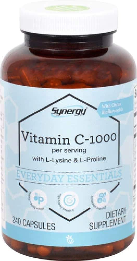 Vitacost Synergy Vitamin C-1000 per serving with L-Lysine & L-Proline -- 240 Capsules