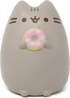 Pusheen Cat Slow Rising Cute Jumbo Squishy Toy (Bread Scented, 6.3 inch) [Birthday Gift Bags, Party Favors, Gift Basket Filler, Stress Relief Toys] - Pusheen with Donut