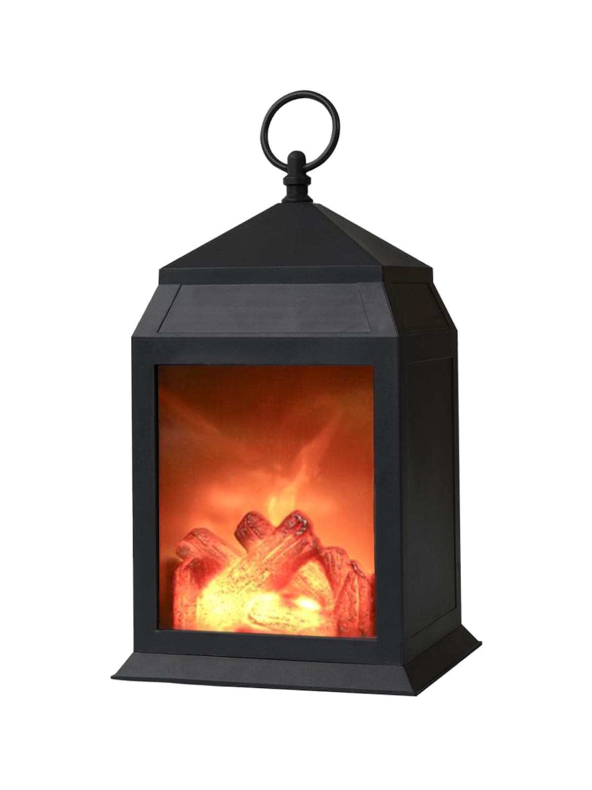 Fireplace Lantern and Battery Operated USB Operated 6 Hour Timer Included Tabletop Fireplace Lantern Indoor/Outdoor Fireplace Lamp (1 Pack House Shape No Heater Function Size:6.3x5.5x12 Inch)