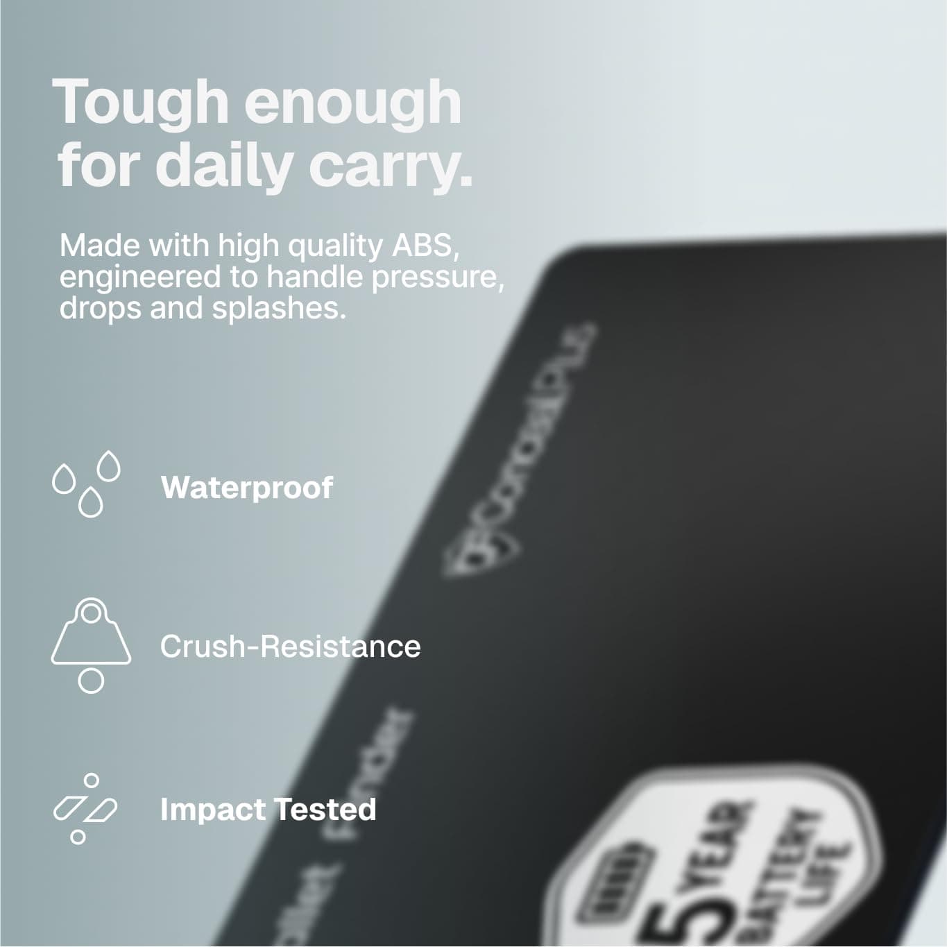 Conceal Plus Wallet Finder Slim Tracker, 5-Year Battery Life - Never Needs Charging, Track Wallet, Backpack, Luggage and More, Works with Apple Find My iOS Only (Android Not Supported)