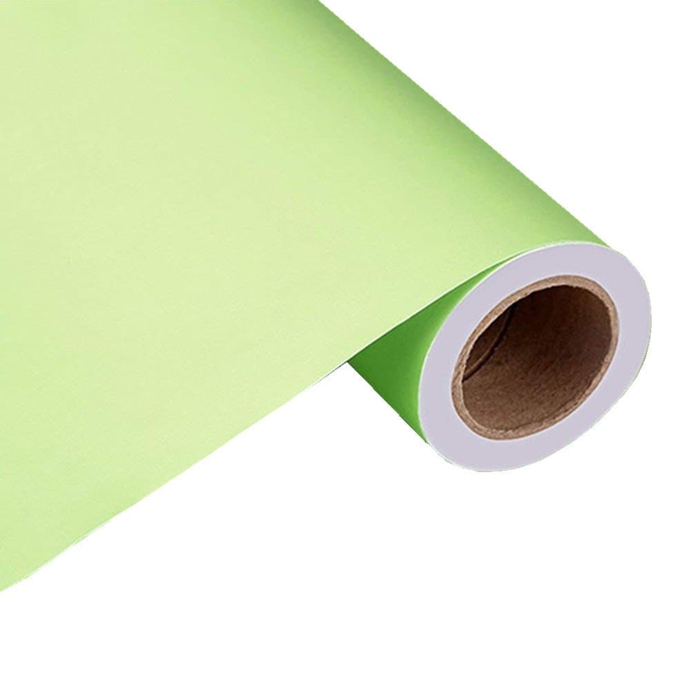 Temall Solid Color Gloss Self Adhesive Peel and Stick Wallpaper for Counter Top 24''x79'' (Frosted Light Green)