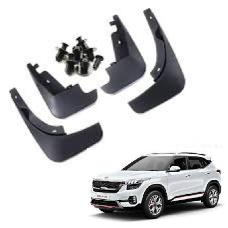 Autokaar OE Type/Box Type Car Mud Flap for Kia Seltos, Black