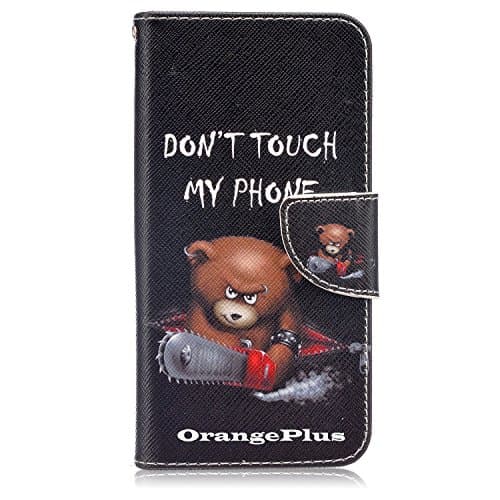 J5 2016 Case, Galaxy J5 2016 Wallet Case, OrangePlus ® Samsung Galaxy J5 2016 Case, Folio Flip PU Leather Wallet Stand Case Cover for Samsung Galaxy J5 2016 J510 (Don't Touch My Phone A)