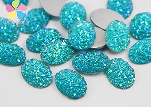 12pcs/lot 13*18mm Multi Colors option oval Flat back Resin Rhinestones (blue)