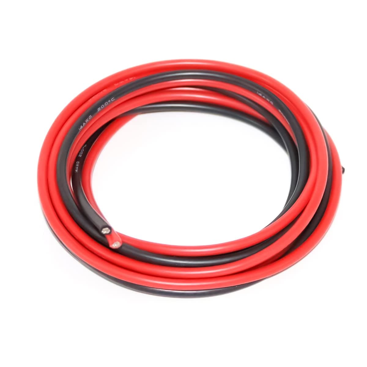 14 Gauge Electrical Cable 14 AWG Silicone Wire 2 Meter [1 m Black and 1 m Red] Flexible of Tinned Copper Wire Hook Up Wire Cable for DIY RC Aircraft Auto Battery Clamp Cable