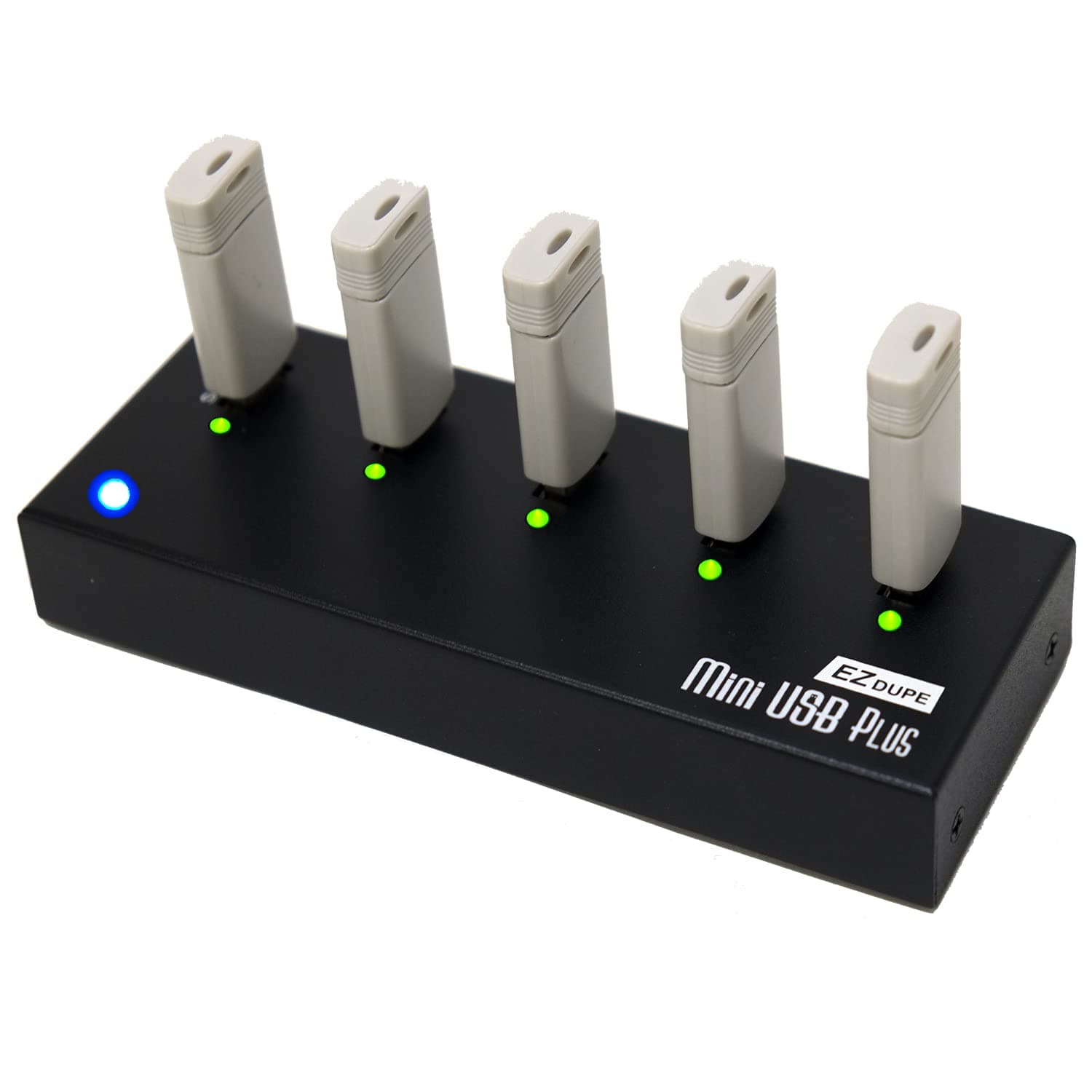 EZ DUPE 1 to 4 USB Duplicator - Standalone Flash Media Memory Thumb Drive Compact Copier (Mini USB Plus)