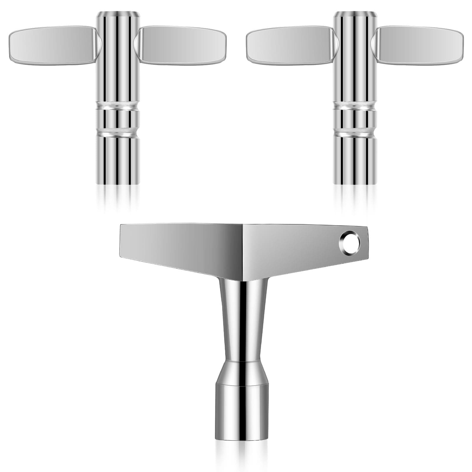 Ouligay 3 Pack Universal Drum Tuning Key, Drum Key, Drum Tuner, Drummers Accessory for Acoustic and Electronic Drums (Zinc Alloy, Quadrilateral)