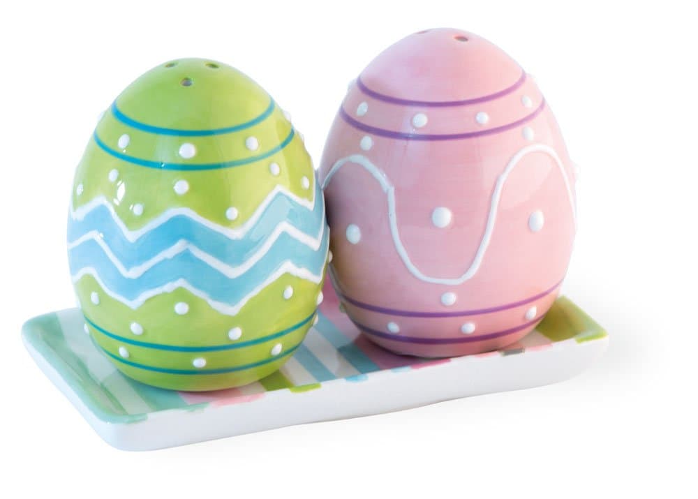 Ceramic Egg Salt and Pepper Shakers, Hoppy Easter