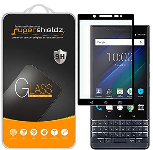 Supershieldz (2 Pack) Designed for BlackBerry (Key2 LE) Tempered Glass Screen Protector, (Full Screen Coverage) Anti Scratch, Bubble Free (Black)