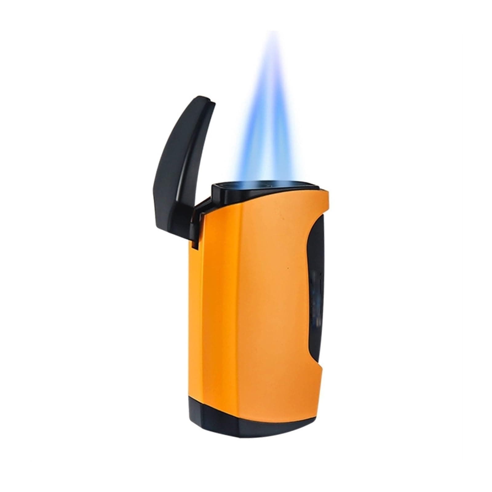 Windproof Gas Lighter, Adjustable Flame Windproof Refillable Butane Suitable for Camping Candles (Butane Not Included)(Yellow)
