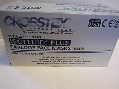 Crosstex Isofluid Plus Earloop Mask, Latex Free (LF), Blue GPLUSBL