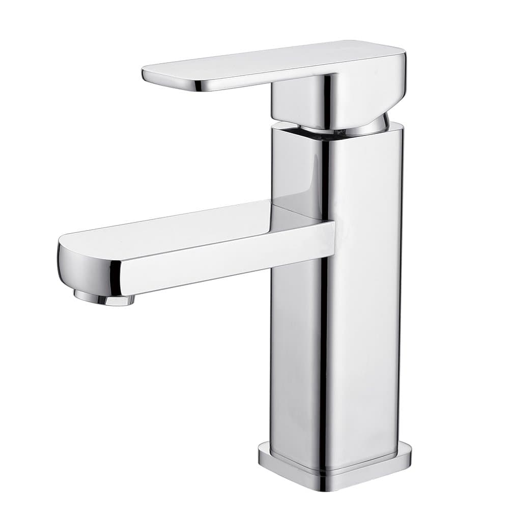 Galliya Modern Single Handle Bathroom Sink Faucet with Solid Brass and Supply Hose, Lavatory Basin Mixer Taps, Chrome Finish (Chrome-4)