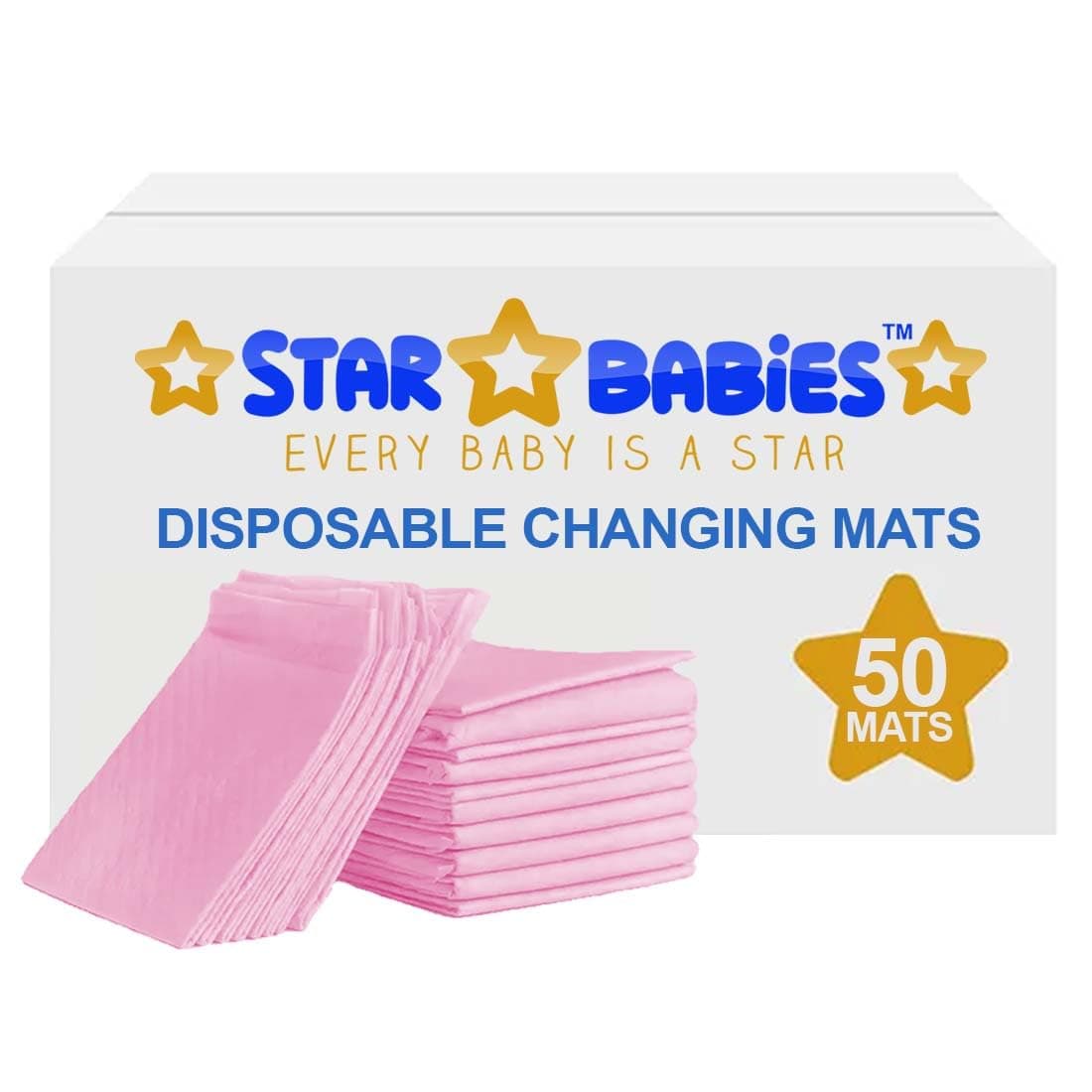 Star Babies Disposable Changing Mat Pink 50, New
