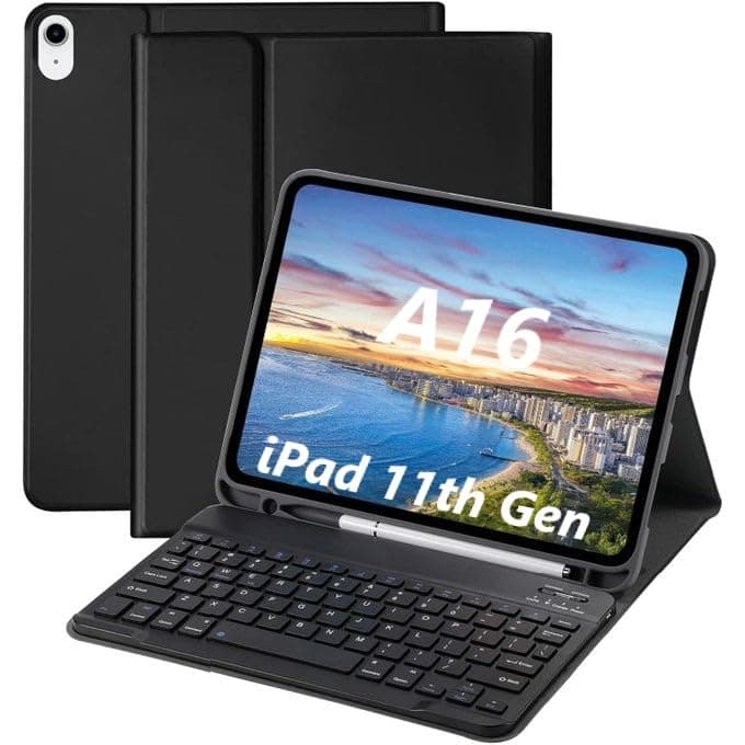 Wireless Keyboard Case with Arabic and English Layout, Rechargeable Bluetooth, Slim Stand Cover,Keyboard Case For (iPad 11th Gen A16 2025)