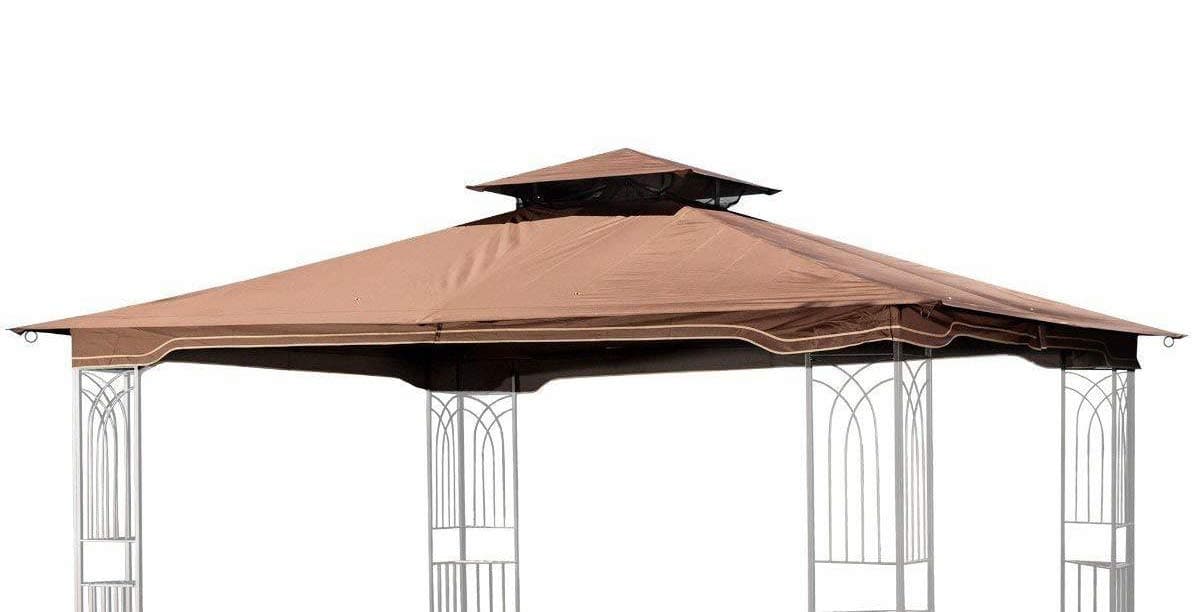 Sunjoy Brown Replacement Gazebo Canopy for 10 x 12 Regency II Patio Gazebo, Easily Update Your Gazebo