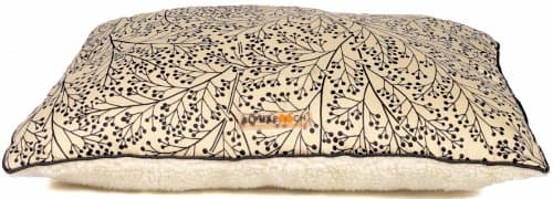 AlphaPooch Softie Rectangular Dog Bed Berry Branch Black Fabric with Fleece, Large