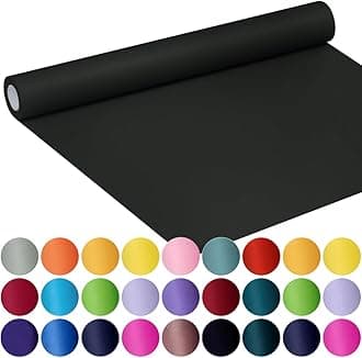 SMART&CASUAL 17.8" x 760" (63') Black Kraft Craft Paper Roll for Gift Wrapping Bulletin Board Bouquet Flower Kids Art Packing Parcel Table Covering 80GSM 55LB (Black, 17.8" x 63')