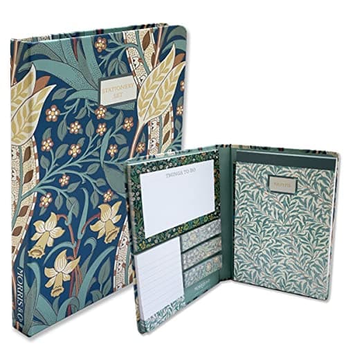 LaCyan Multicolor William Morris Sticky Notes Folder - A5 Notepad, Sticky Notes, Pencil - Organiser Gift