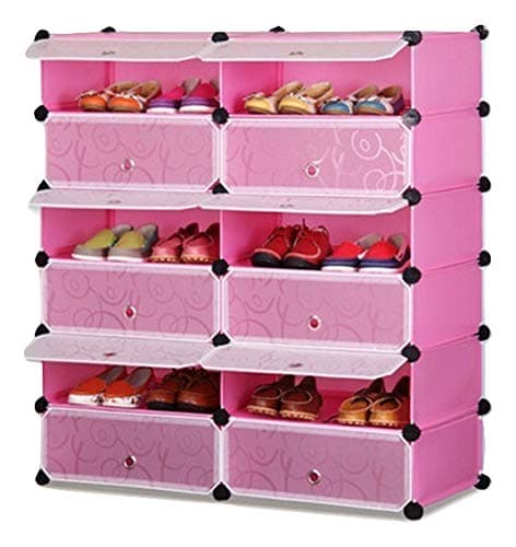 Styleys Plastic Shoe Rack with Cover (Pink)