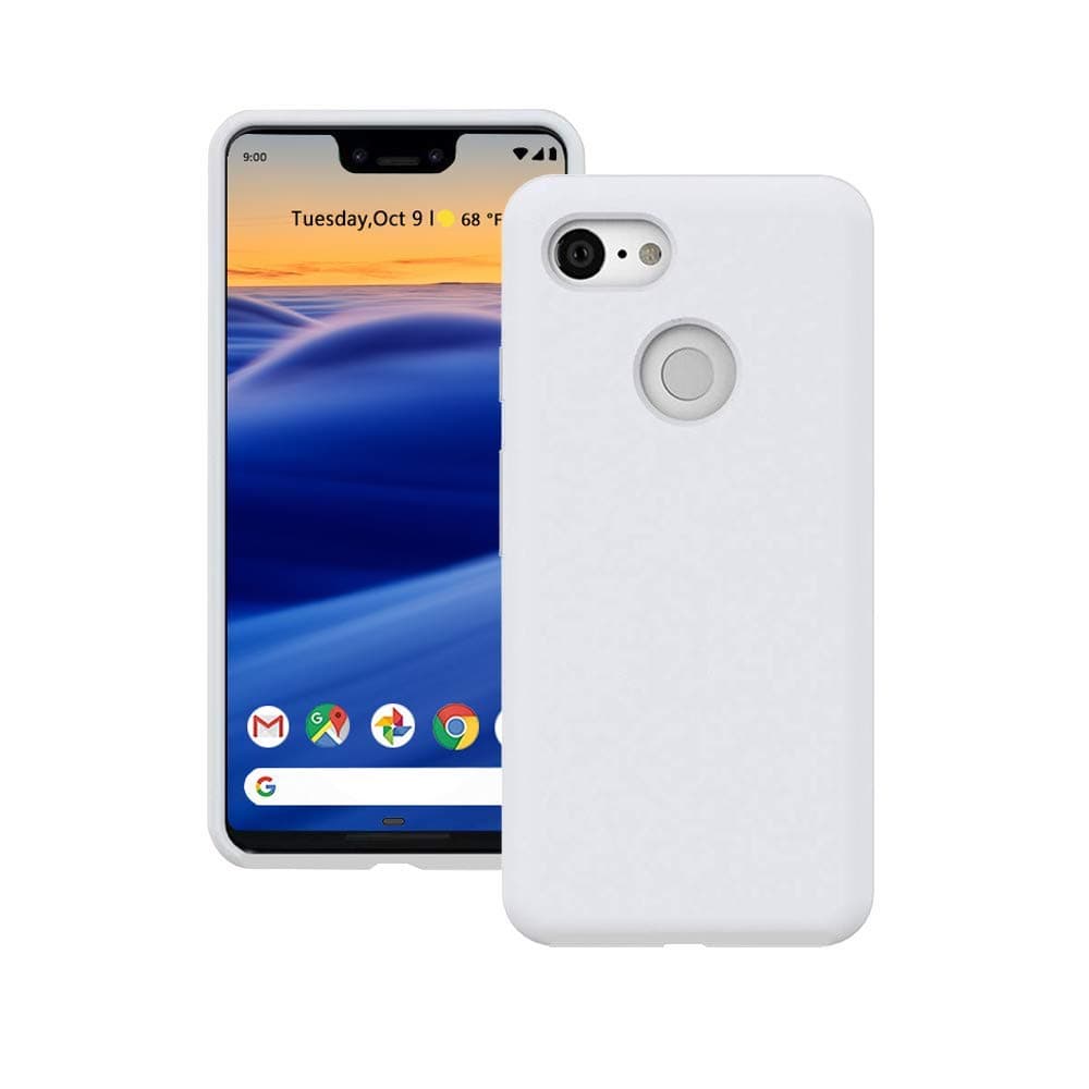 Google Pixel 3 XL Case, Liquid Silicone Gel Rubber Matte Case[Comfortable Grip] Drop Shockproof Full Body Protection Phone Case[Screen & Camera Protection] for Google Pixel 3 XL 2018 6.3 inch - White