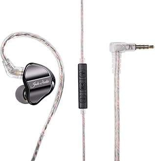 FiiO JD1 High Performance Dynamic Driver HiFi Bass Stereo in Ear Monitor Headphones Sport Gaming Earbuds with Mic (Black)