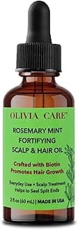 OLIVIA CARE Rosemary Oil for Hair Growth - Rosemary Oil & Mint Oil with Biotin, Fortifying Scalp and Hair Treatment to Aid Hair Growth, Made in USA.