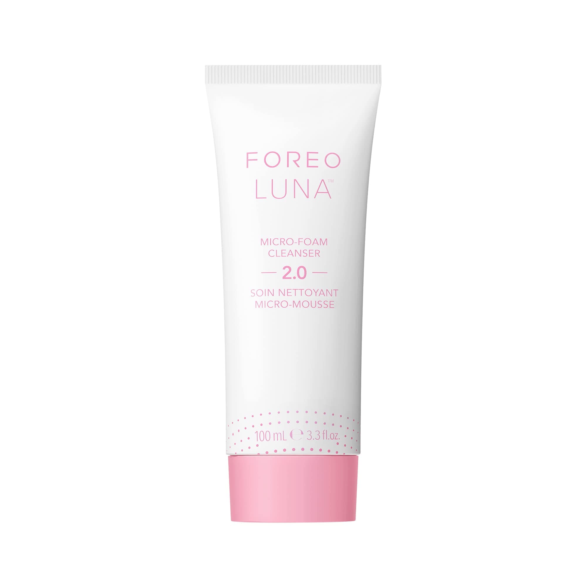 LUNA Micro-Foam Face Cleanser 2.0 - Exfoliating Face Wash - Pore Minimizer - All Skin Types Facial Cleanser - Travel Size - Vegan - Facial Skin Care Products with Vitamin E - 3.3oz