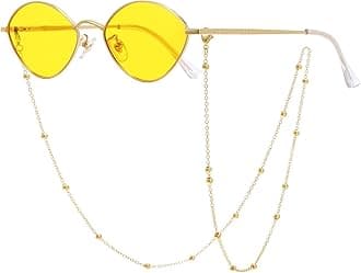 Veda Tinda VisionSunglasses for Women Trendy Retro 70s 90s Womens Oval and Square Shades UV400 Protection with Glasses Chain