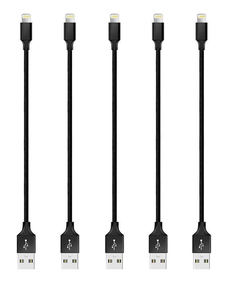 Pantom 6-Inch Short Cable Cord Charger Sync/Charge Compatible with iPhone 13/13 Pro/13 Mini/12/12 Pro/12 Mini/SE/11/11 Pro/Xs/Xs Max/Xr/X/8/7/6/5/iPad Pro/iPad mini/iPod Touch [5-Packs]