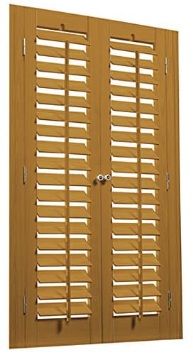 Interior Shutter Kit 2 1/4" Louver, Plantation Style (Oak Stain Finish, 27-29" W x 24" L)