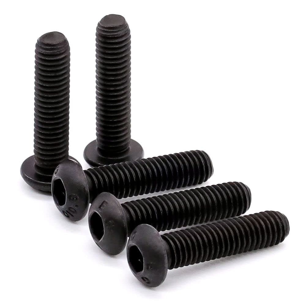 Glvaner M4-0.7mm x 16mm Thread Length (100 pcs) Button Head Socket Cap Screws Bolts, Black Oxide Finish 10.9 Grade Alloy Steel, Full Thread