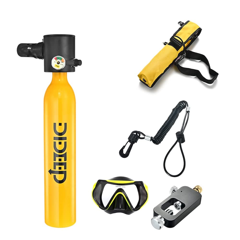 Dive Portable lungswith Dot Certified Reusable Diving Tank Kit 0.5L Capacity Mini Scuba Diving Tanks That Support 5-10 Minutes of Underwater Breathing Dive Portable Lungs for Diving