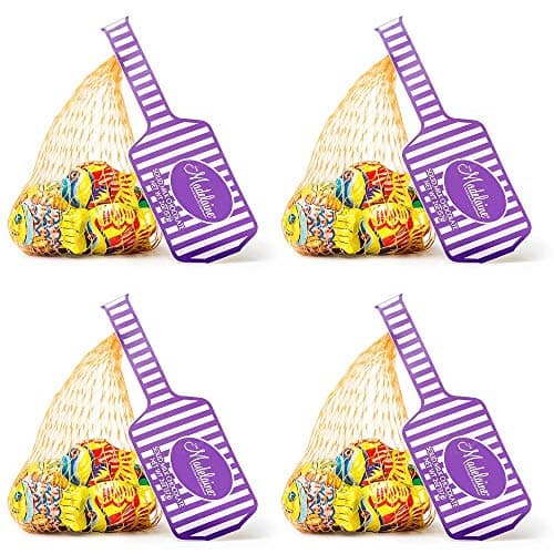 Solid Premium Milk Chocolate Mini Fish Wrapped in Italian Foil Featuring Exquisite Tropical Fish (4 Mesh Bags)