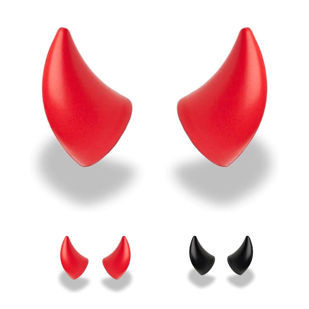 - Helmet Flair Softeez Devil Horns for Helmet | Made in USA | Foam Helmet Accessory for Bike Helmet, Ski Helmet & Airsoft Helmet | Peel & Stick | Pair (Helmet Not Included)