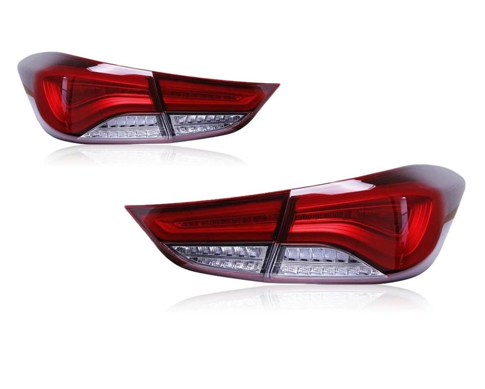 Tail Light LED Tail Lights For Hyundai For Elantra 2012-2014 DRL Fog Reverse Brake Signal Plug And Play Car Rear Tail Light Assembly Tail Light Assembly(Red)