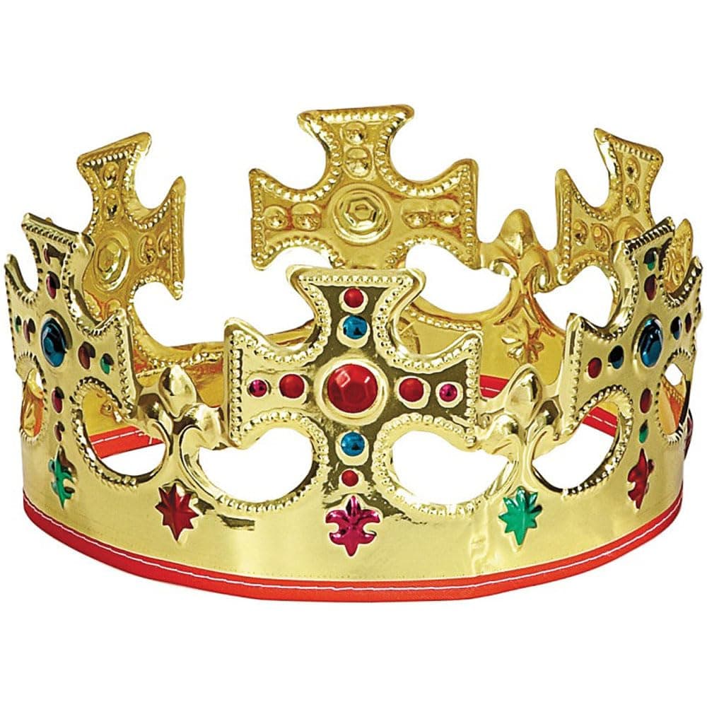 unique party Gold Plastic King Crown - One Size, 1 Pc