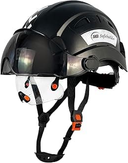 Industrial Safety Helmet with Visor ABS Hard Hat with Visor Adjustable Ventilation Hardhats Construction Head Protection ANSI Z89.1