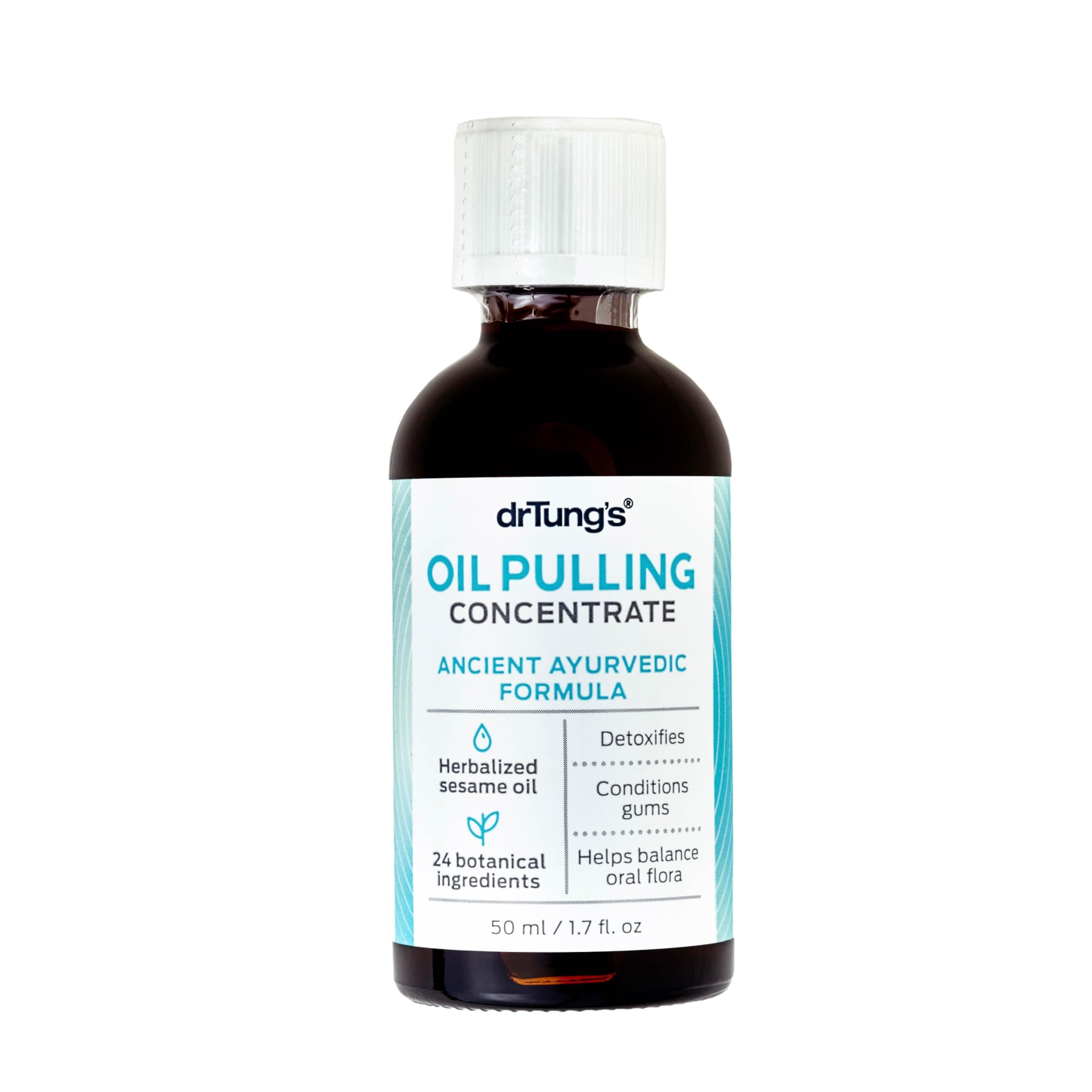 DrTung's Oil Pulling Concentrate - Oral Care, Oil Pulling Mouthwash for Teeth & Gum Health, Conditions Gums, Helps Balance Oral Flora, Ayurvedic Formula, Teeth Care - 1.7 Fl Oz