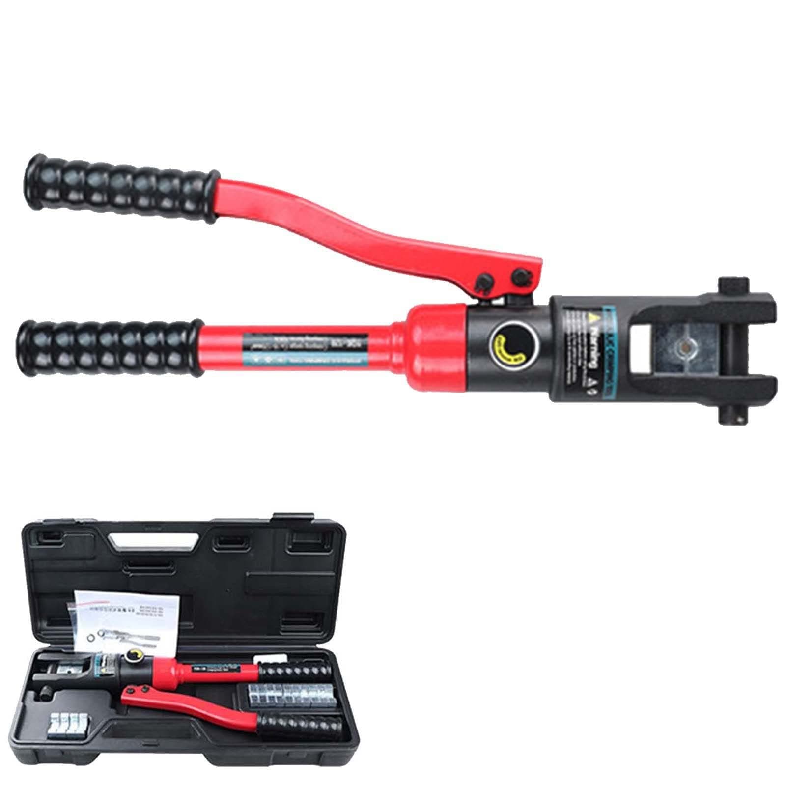 Hydraulic Cable Lug Crimper Tool Electrical Terminal Wire Crimping Plier Kit with Dies for Crimping Wires and Butt Connectors,YQK-240