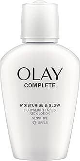 Olay Complete Moisturise & Glow Face And Neck Lotion For Sensitive Skin With SPF15, For Beautiful, Healthy Glowing Skin In Just 1 Day, 100ml