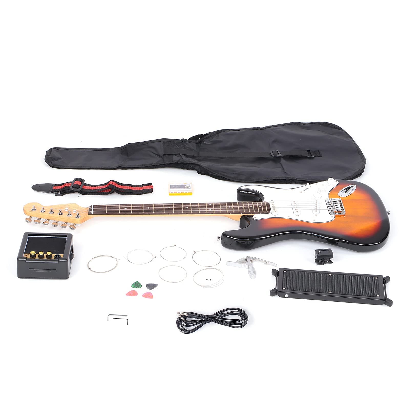 – Electric Guitar Set, C-Shaped Neck Design 6 Strings Electronic Guitars for Music Learning for Beginners for Stage Performance