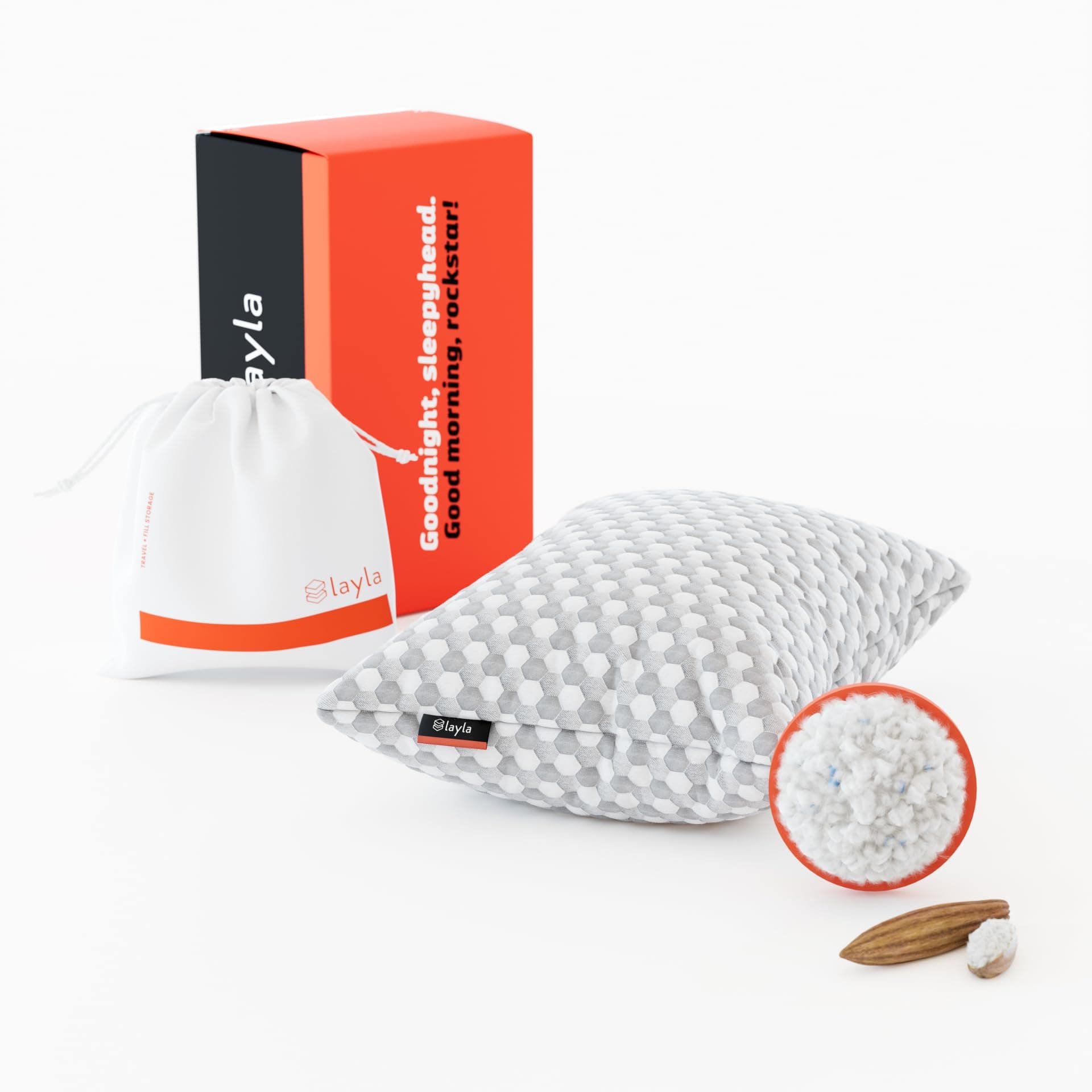 Layla Kapok Pillow, Adjustable Fit-Removable Fill, Cooling, Soft and Supportive at The Same Time, Queen Size