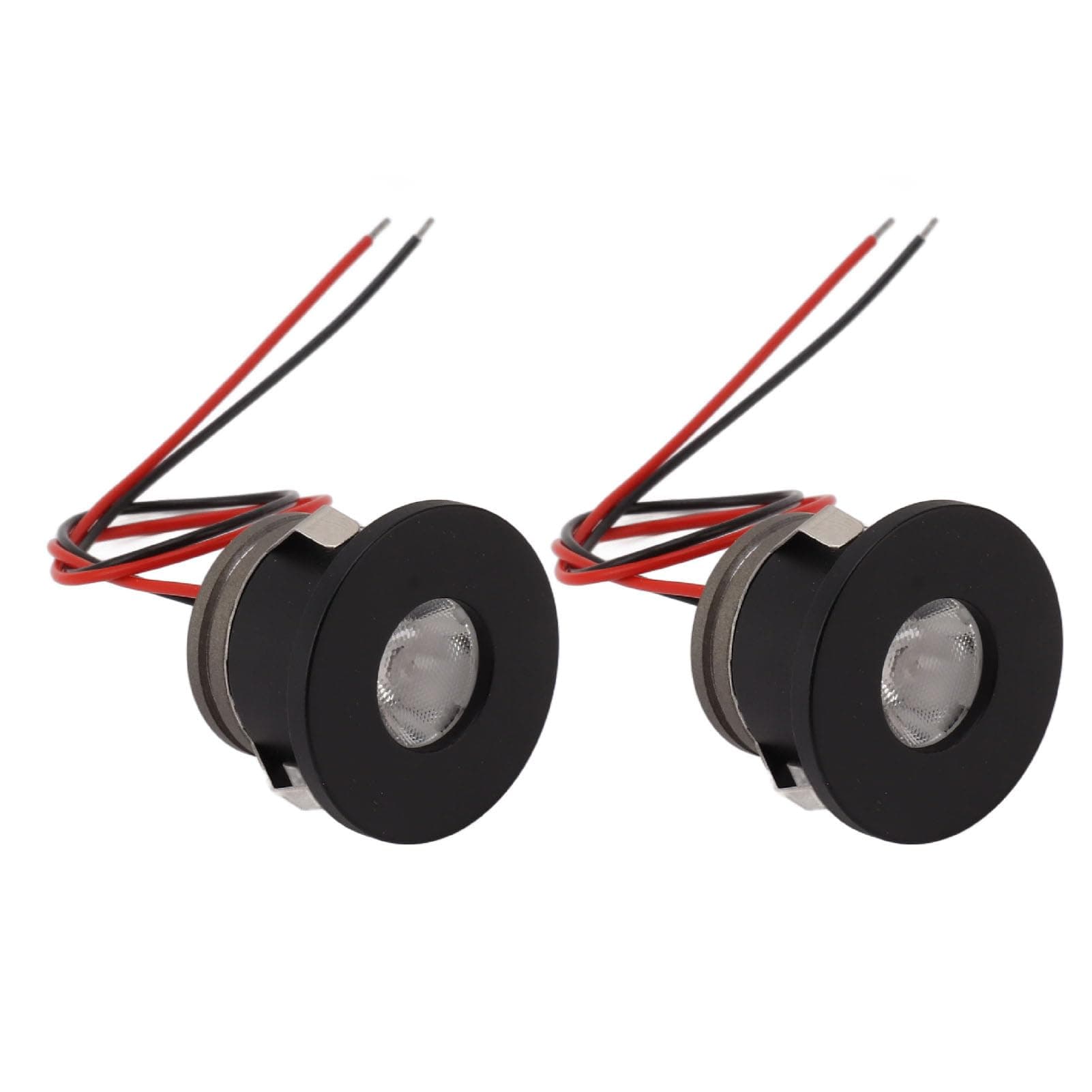 Sorandy 2Pcs 12VDC Mini LED Spotlight, Mini 15° Narrow Beam Angle Spotlight, Recessed Light, Indoor Recessed Ceiling Showcase Display Under Cabinet Lights Fixture for Ceilings