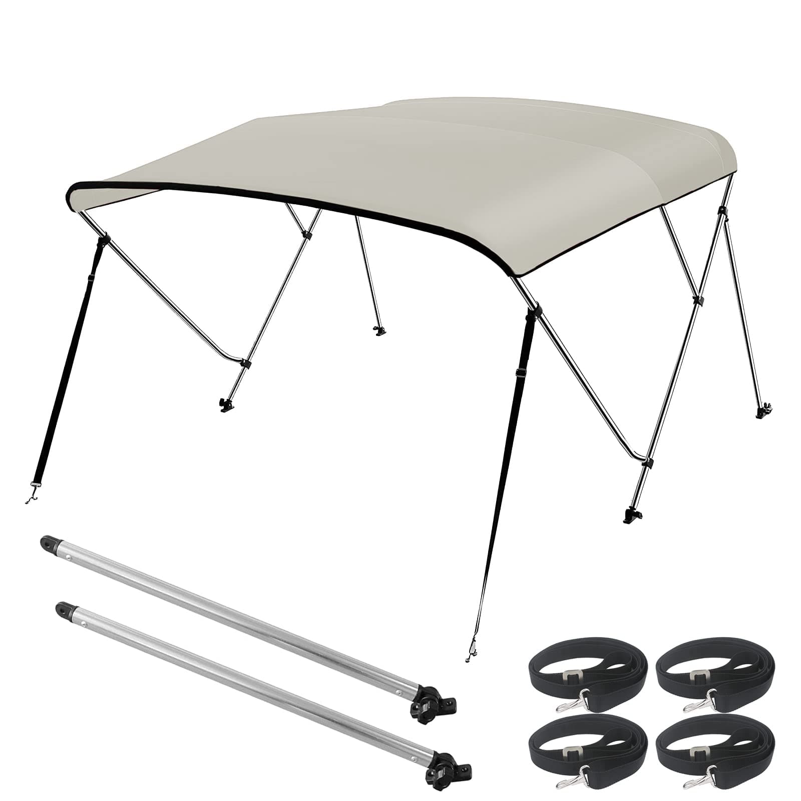 Seamander Bimini Top for Boats,3-4 Bow 13 Different Size 10 Optional Colors Available,Includes Bimini Top Hardwares and Storage Boot Cover,1" Aluminum Frame,Solution-Dyed Canvas