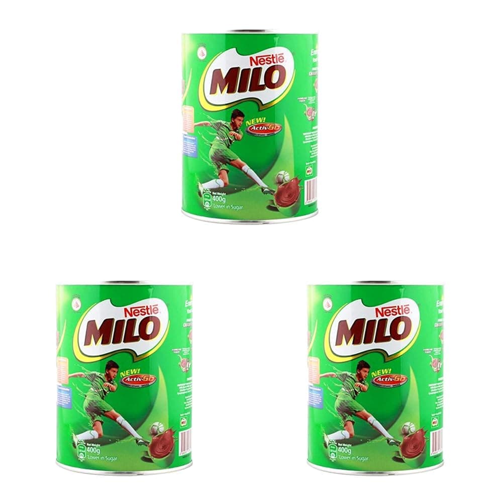 Milo Instant Malt Chocolate Drinking Powder Tin - 400g (Pack of 3)