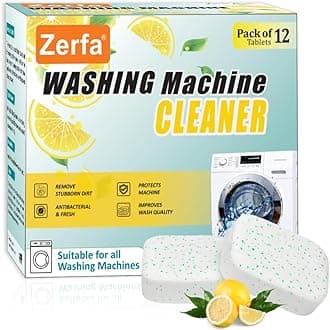 (Pack of 36) Lemon-Scented Washing Machine Deep Cleaner Descaler Tablets, Powerful Descaling and Stain-Removing for Front and Top Load Machine