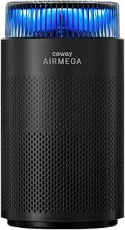 COWAY Air Purifier for Bedroom Home Up to 810 Ft, True HEPA Filter for Smoke, Allergies, Pet Dander Oder, AQI, Auto & Sleep Mode, Timer, Filter Indicator, Night Light, 3yr Warranty, Airmega 100, BLACK
