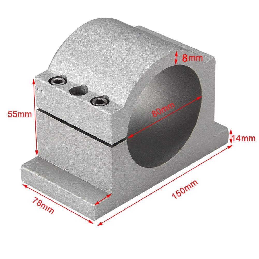 Spindle Motor Mount Bracket Mounting Clamp Holder Housing 80mm Diameter for Spindle Engraving Machine (US Stock)